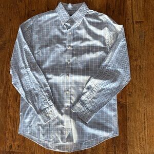 Jos. A. Bank Blue and White Plaid Shirt
